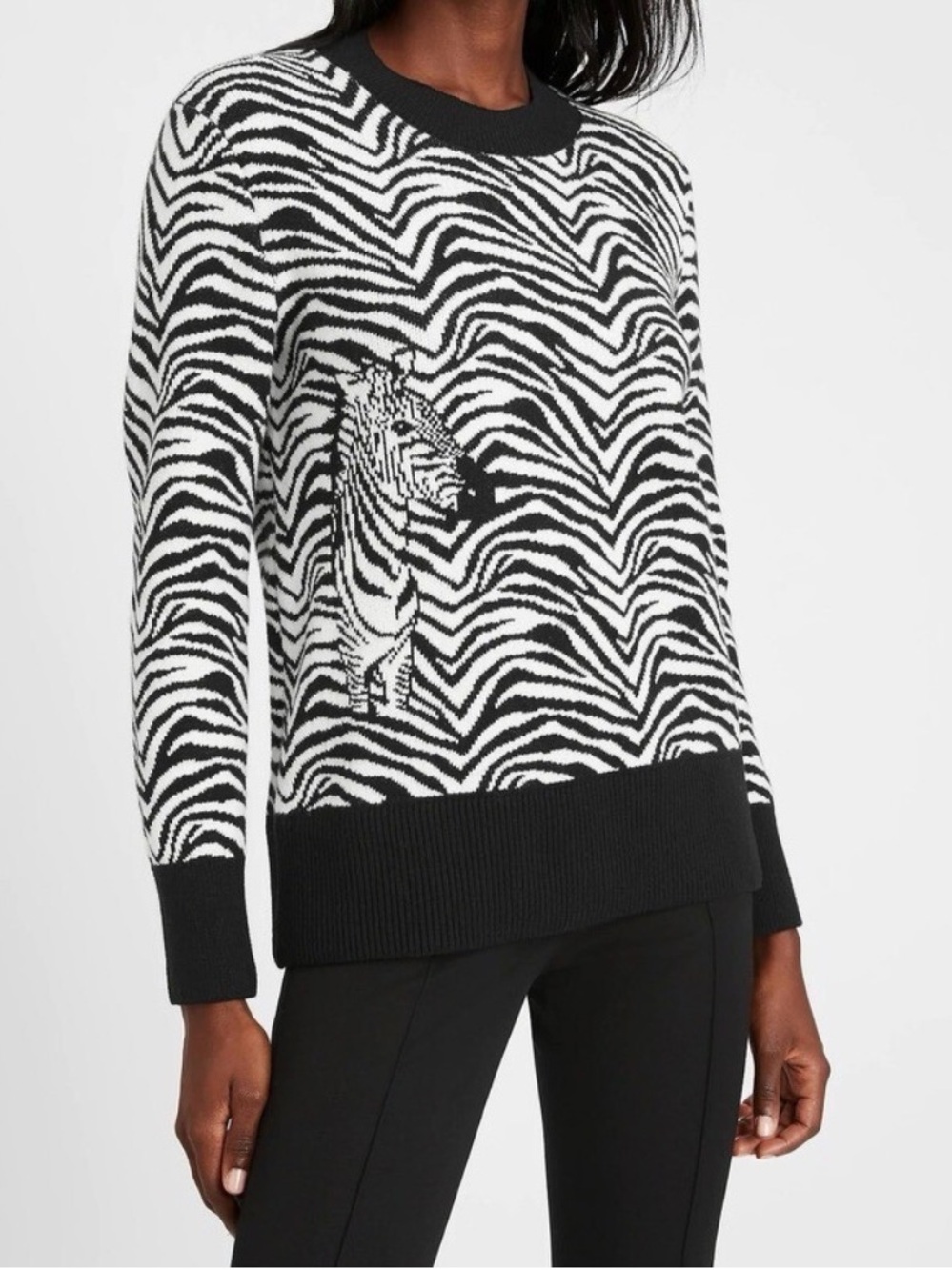 Banana Republic Black and White Zebra Sweater
